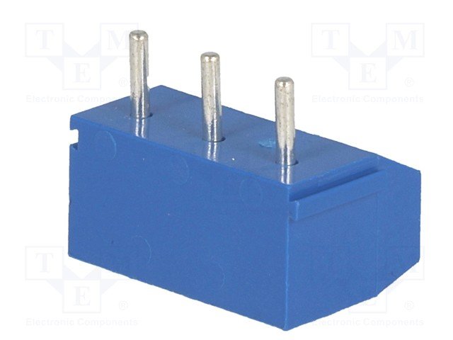 Terminal Blocks PCB, ar skrūvēm, 3pin, 5mm, 2.5mm2, 300V/16A, 10x7.6x15mm, taisns