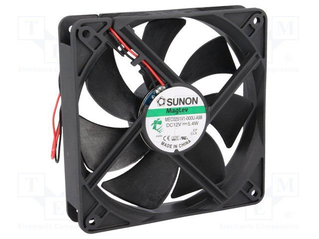 120x120x25mm, DC12V, MagLev, 183.83m3/h, 44.5db, 3100RPM, 5.4W, Ventilators