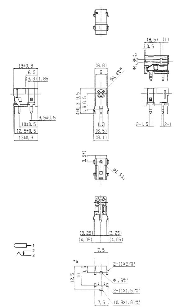 1.7*4.0mm, ligzda, THT, on/off, 2A/6.3VDC, 6x10x13mm, LUMBERG