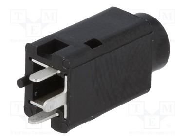 3.5mm ligzda, stereo, plastmasas, THT, vertikālā, LUMBERG