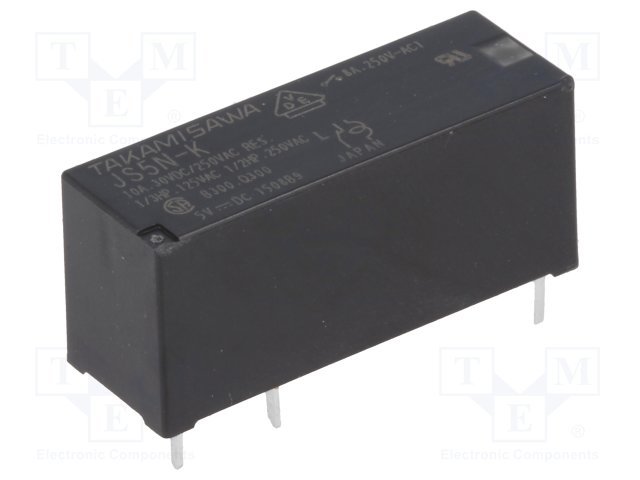 Relejs DC5V, SPDT, 8A/250VAC, 8A/24VDC, 112Ω(45mA), viens kontakts uz pārslēgšanu, 29x10x12.5mm, FUJITSU