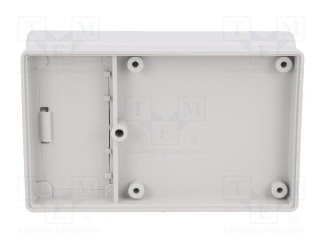 Plastmasas korpuss, 63x104x29mm, ABS, ar vāku, ar bateriju nodalījumu, pelekā krasa
