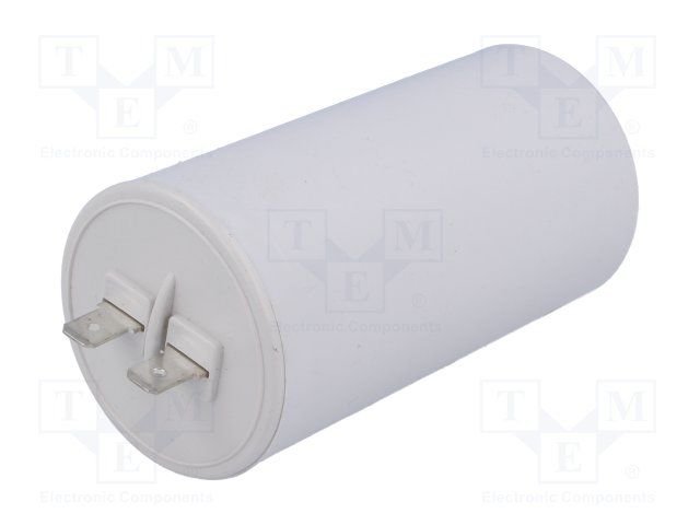 25.0/450VAC, ±10%, elektromotoru kondensators, klemes 6.3mm, 3000h, M8, Ø45x83mm
