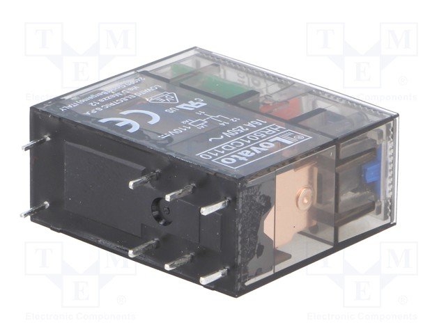 Relejs 110VDC, SPDT, 16A/250VAC, 12A/30VDC, IP67, LED, viens kontakts uz pārslēgšanu, 29.0x12.7x15.7mm, LOVATO ELECTRIC