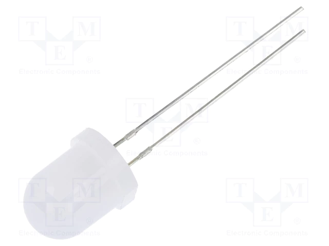 8mm, auksta balta, 12000...14400mcd, 30°, 2.7...3.4V/20mA, matēta, gaismas diode