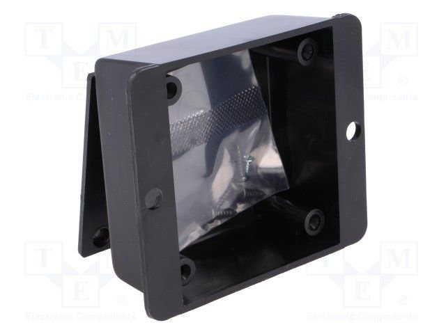 Plastmasas korpuss, 69x82x30mm, ABS, melnā krasa, ar piestiprinājumiem