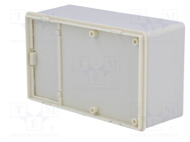 Plastmasas korpuss, 62x102x41mm, ABS, ar bateriju nodalījumu, pelēkā krasa