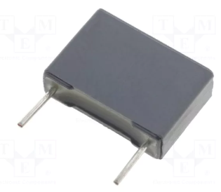 3.3mkF/63VDC, 40VAC, ±5%, poliesters kondensātors 10mm, 13x6x12mm, KEMET