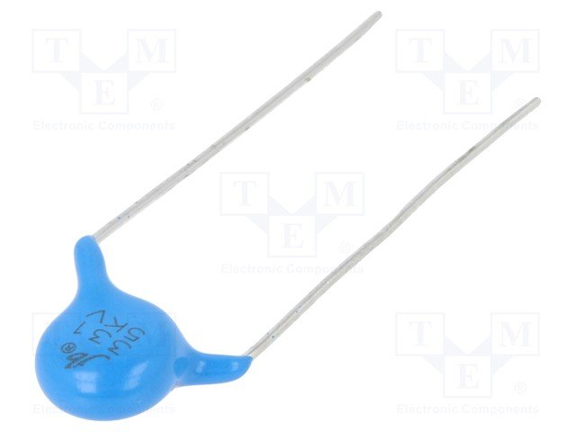 330pF/5kVDC, ±10%, 10mm, kondensators keramiskais