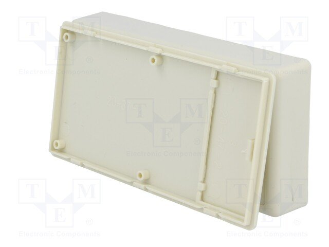 Plastmasas korpuss, 61x121x23mm, ABS, ar bateriju nodalījumu, pelēkā krasa