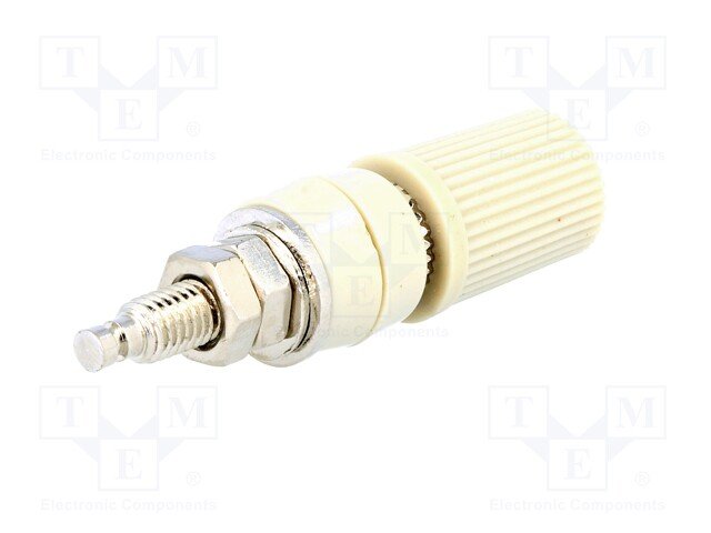 Testera ligzda, 4mm, 24A/60VDC, L=47mm, šasijai, skrūvejama, pelekā/dzeltena