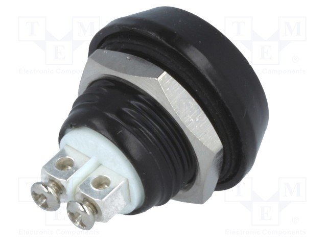 Antivandala poga, SPST-NO, OFF-(ON), 2A/36VDC, IP65, Ø17.5x22.8mm, M12, zaļa