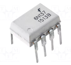 6N137 Optrons, izeja trigers 2.5kV/μs, 1Mbps, DIP8
