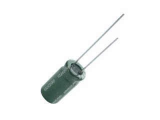 1000/6.3V, 105C, Ø8x16mm, ±20%, Kondensatori zemas induktivitātes, 2000h, Jamicon, ar lokaniem izvadiem
