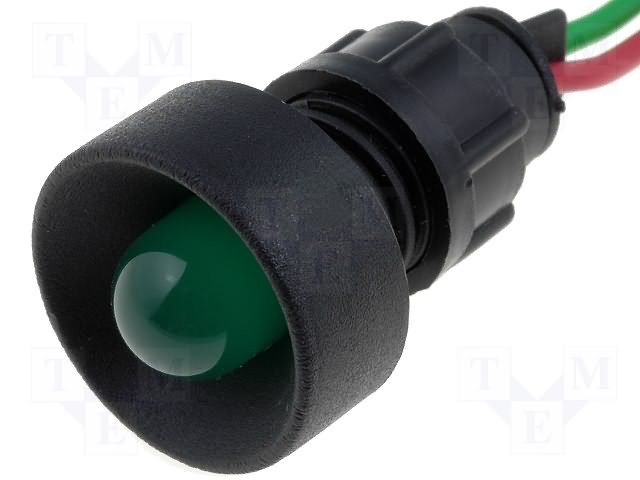 Gaismas diožu lampiņa 12-24V, D25.5mm, zala krasa