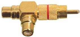 RCA štekers uz 2RCA ligzda leņki metals GOLD, sarkana krasa