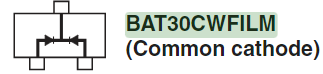 BAT30CWFILM(C30) SMD, 2xDiodes Schottky, 30V, 2x0.15A, (Anod-Katod-Anod) (---|>|---/---|<|---), SOT323