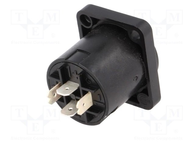 4pin, speakon ligzda, šasijai, kvadrats, 26x26x32.5mm, NEUTRIK