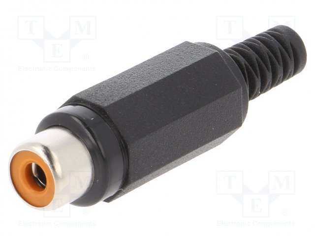 RCA ligzda, plastmasas, taisnais, LUMBERG, melna krasa
