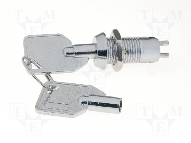 Miniaturais slēdzis ar atslegu, SPST, OFF-ON, 125V/1A