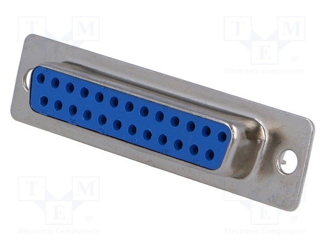 25PIN D-SUB, ligzda, gold, PCB type