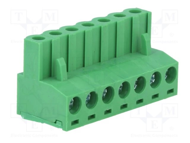 Terminal Blocks uz vadu, ligzda, 7pin, 5.08mm, 2.5mm2, 12A