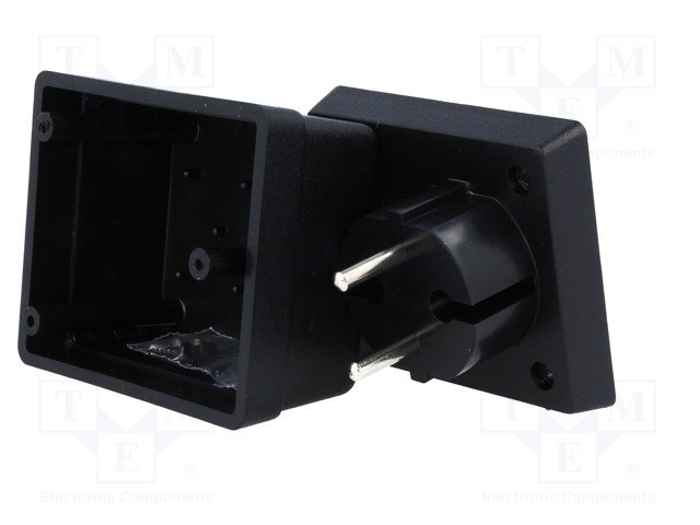 Plastmasas korpuss, 62x73x48mm, ABS, melnā krasa, barošanas avotam