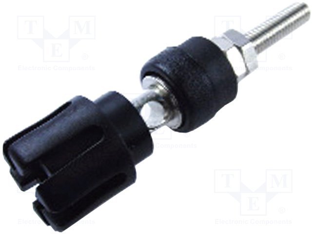 Testera ligzda, 4mm, L=58mm, 30A/60VDC, šasijai, melna krasa