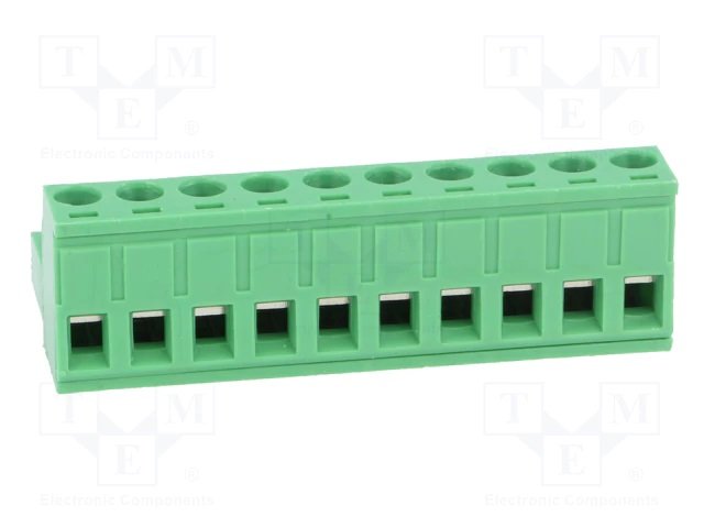 Terminal Blocks uz vadu, ligzda, 10pin, 5.08mm, 2.5mm2, 12A