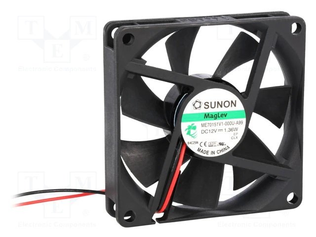 70x70x15mm, DC12V, MagLev, 45.63m3/h, 31.5dBA, 3300prm, 1.36W, Ventilators