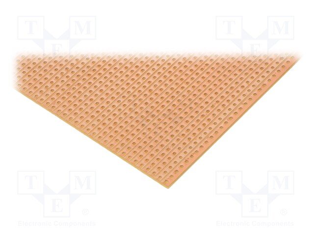 Maketēšanas plate 150x100mm ar caurumiem, getinaks, kontakti ir savienoti līnijā, 1.5mm