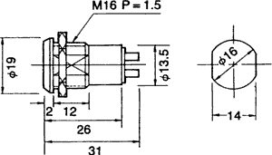 Miniaturais slēdzis ar atslegu ON-OF, 250VAC/1A