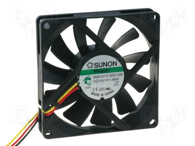 80x80x15mm, DC12V, MagLev, 62.86m3/h, 34.7dBA, 3000rpm, 1.96W, Ventilators ar devejam