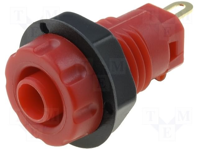 Testera ligzda, 4mm, 30A/1000V, šasijai sarkans