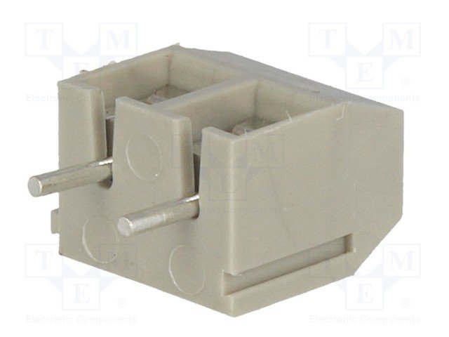 Terminal Blocks PCB, ar skrūvēm, 2pin, 5mm, 1.5mm2, 250V/16A, 12.5x9x10mm, peleka krasa