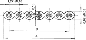Lentes vads, 20 dzislas, 28AWG, 1.27mm, 300V, CU, -20...80°C, daudzkrāsu