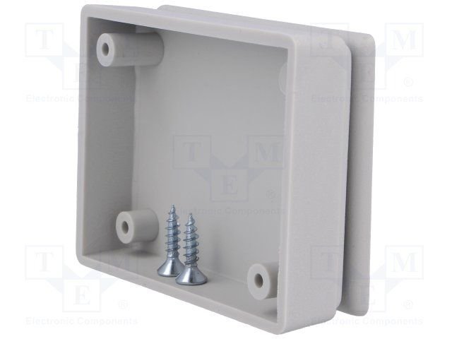 Plastmasas korpuss, 49x64x17mm, polistirens, pelēkā krasa