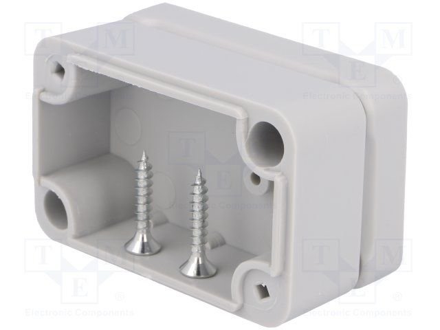 Plastmasas korpuss, 40x64x30.3mm, polistirens, pelēkā krasa