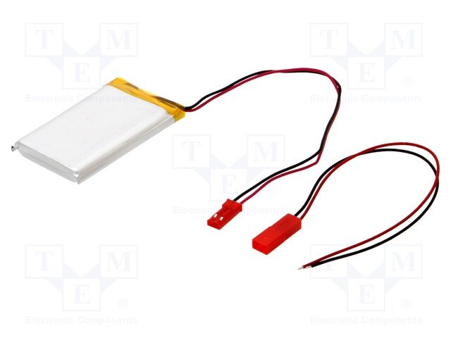 Akumulators Li-pol, 3.7V/1400mAh, 2 izvadi, 2.54mm, 7x35x56.5mm