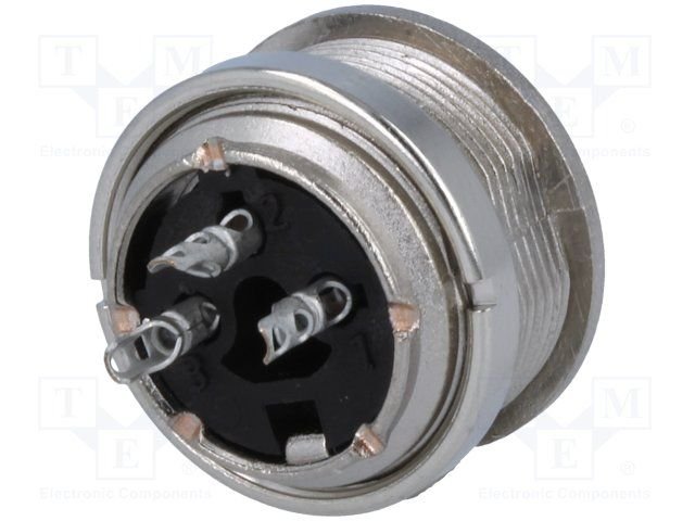 3Pin rūpņiecības savienotājs sasijai "mama" ligzda, 5A/300V, IP40, Ag, apaļš, serija C091A