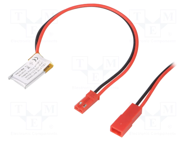 Akumulators Li-pol, 3.7V/40mAh, konn+sock 2.54*2pins, 3.0x20x10mm