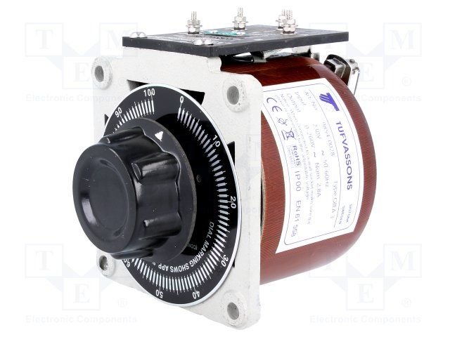 Regulējamais autotransformators, 230Vac, Uizeja:0...260V, 2,8A, 3,3kg, Pēc iepriekšēja pasūtījuma