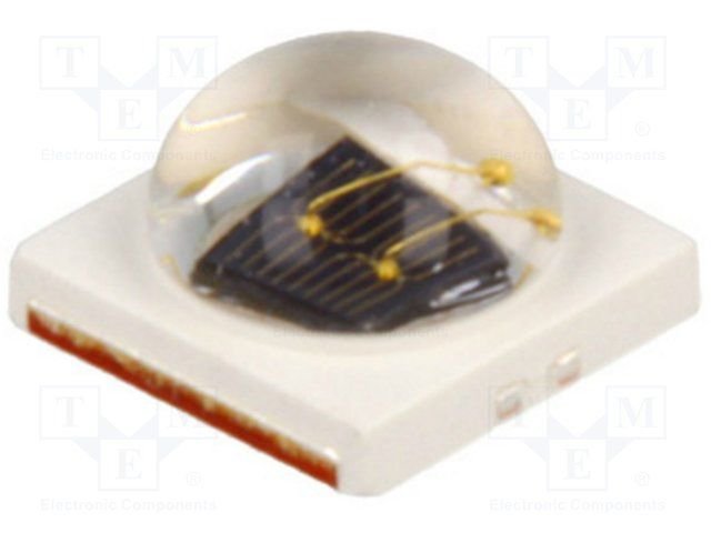 Ultra spožas gaismas diode, 3W, 50-60lm, 130grad, 1.5...2.75V/350mA, 613.5-631nm, 3.45x3.45x1.9mm, sarkans, 3535