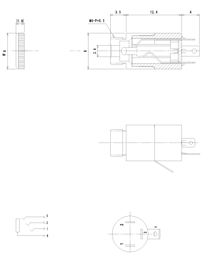 2.5mm (4 kont.) ligzda, stereo+video, metālisks, vadam, skrūvejamas šasijai M6, LUMBERG