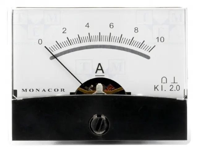 Analogue panel meter 0..10A, DC, 60.3x46.3x39mm