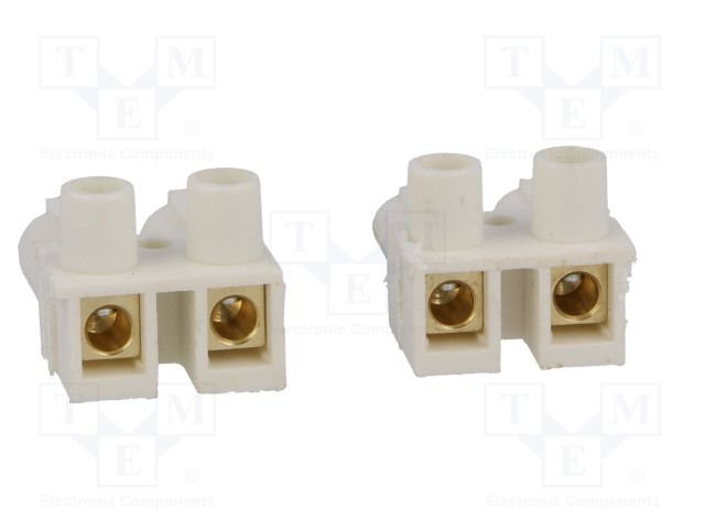 Saspraudnis, "mama+papa", 2pin, skrūvajama vadam, 500V, 10A, 2.5...4mm2, baltā krasa