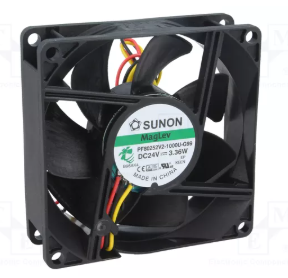 80x80x25mm, DC24V, MagLev, 96.33m3/h, 43.1dB, 4500rpm, 3.03W, Ventilators ar devejam F type