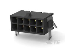 10pin(2x5), MicroFit(MATE-N-LOK), "mama/SMD", šasijai, solis=3x3mm, 5A, leņķisks 90°