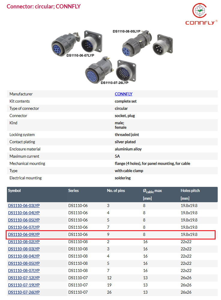 9Pin rūpņiecības savienotājs "mama spraudis + papa sasijai ligzda", 5A/300V, IP40, lodešanai