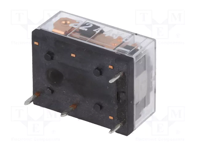 Relejs DC5V, SPST-NO, 10A/250VAC, 10A/30VDC, 125Ω(40mA), viens kontakts uz saslēgšanu, 20x10x15mm, OMRON